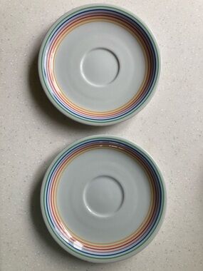 Vintage Vista Alegre Block Harmony Sextet Saucers Set of 2 Made in Portugal